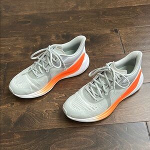 Gray and Orange Athletic Sneakers